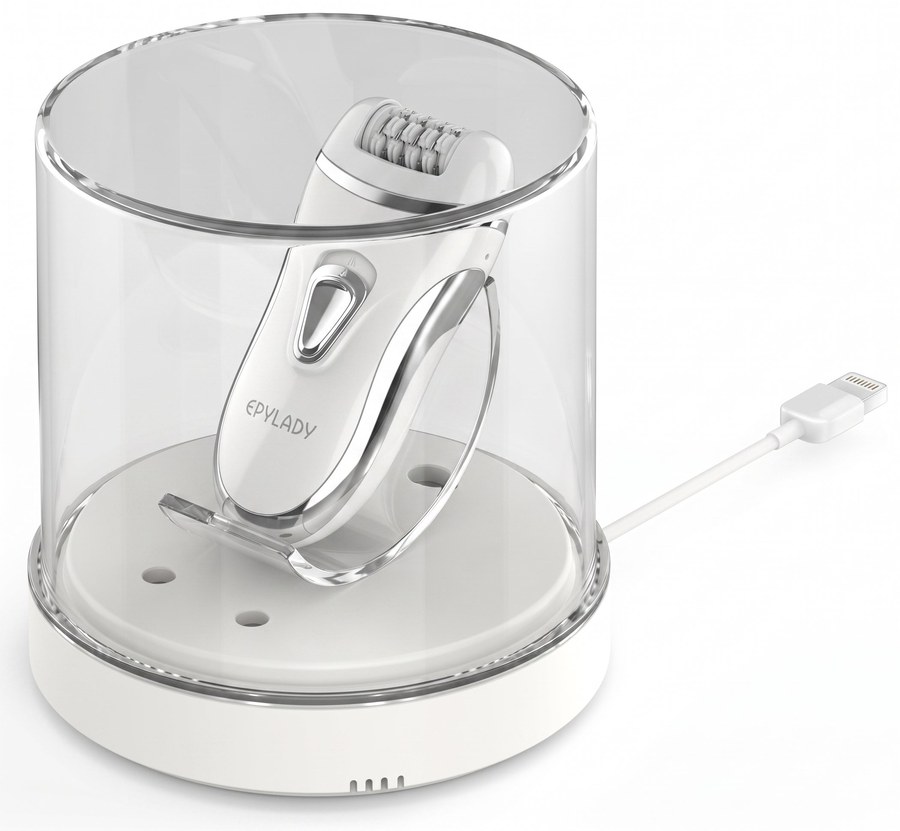 Domo Acrílico con depiladora Epylady - dispositivo de belleza en cápsula con alarma