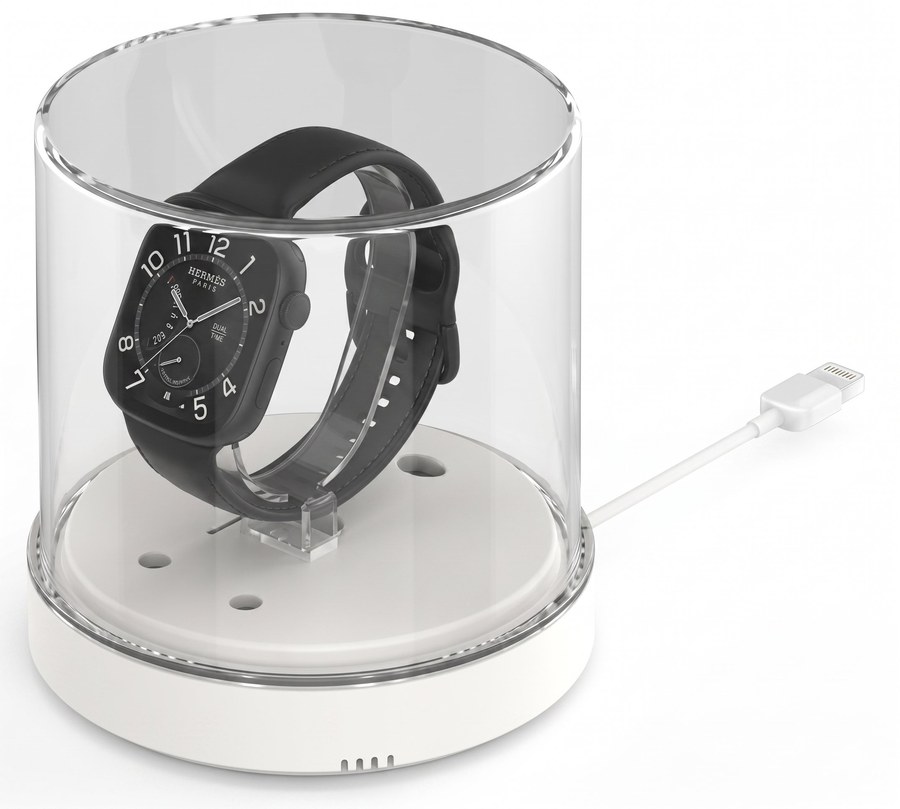 Domo Acrílico con Apple Watch Hermès - reloj en cápsula transparente con alarma