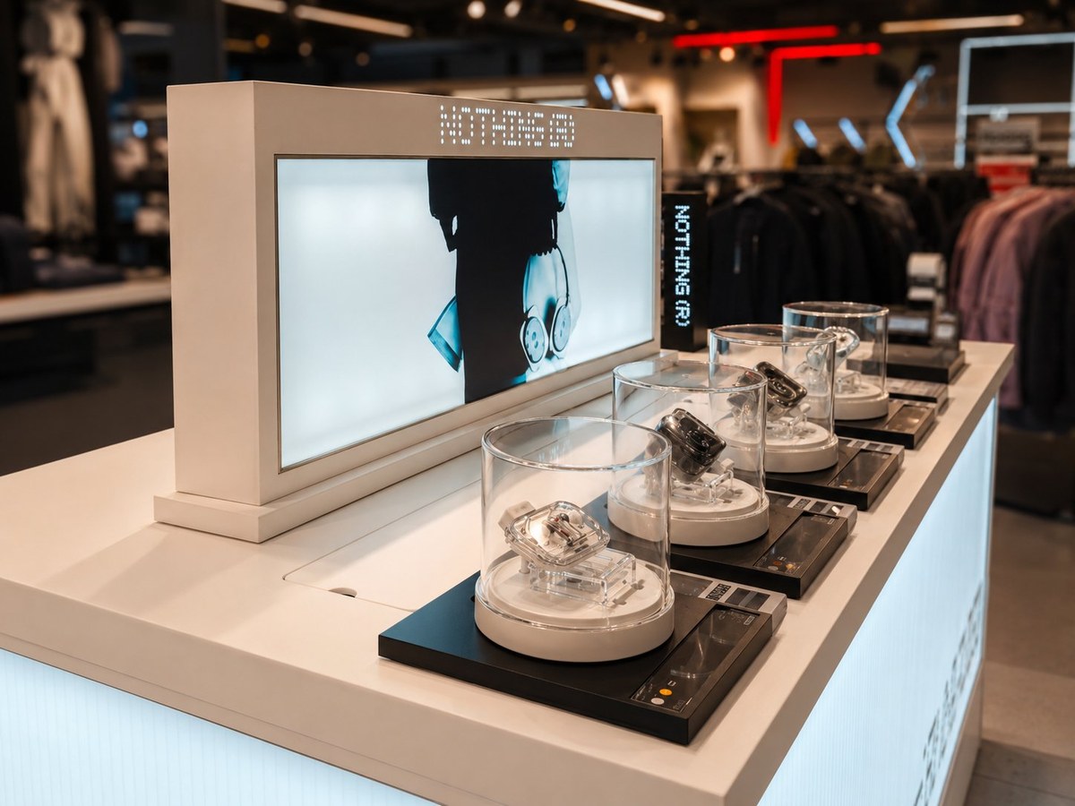 Exhibición Nothing earbuds con domos Northtrade